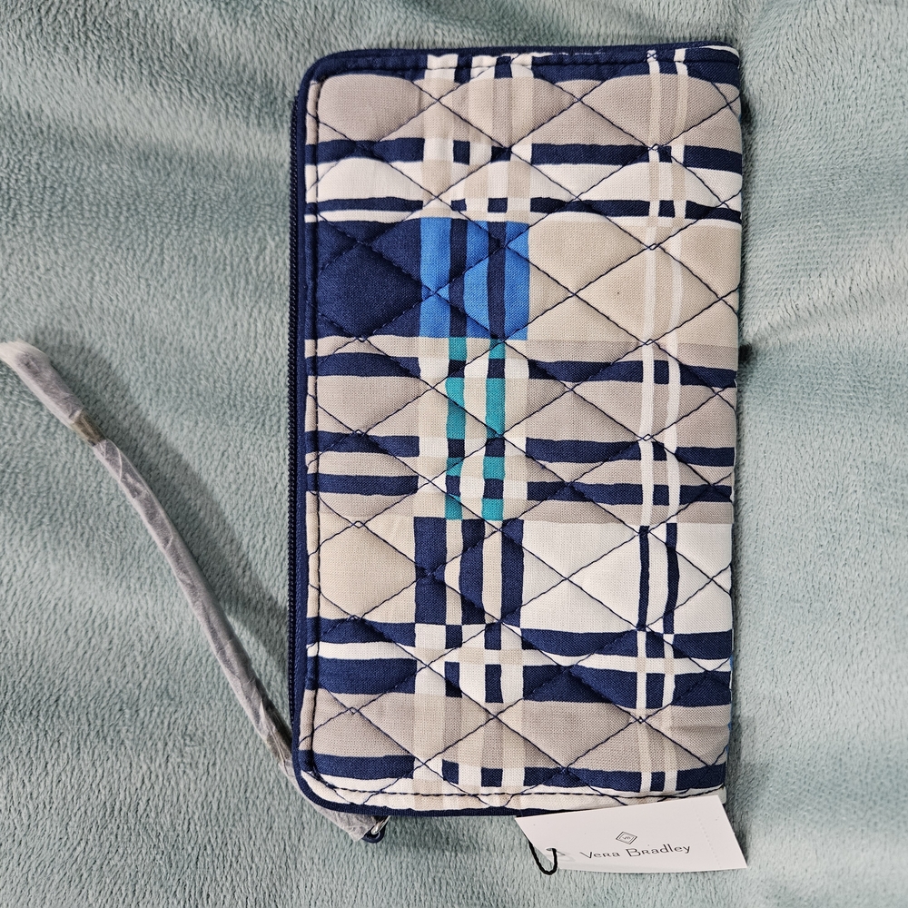 Vera Bradley Chic Blue Plaid Quilted Wallet - Picture 2 of 11